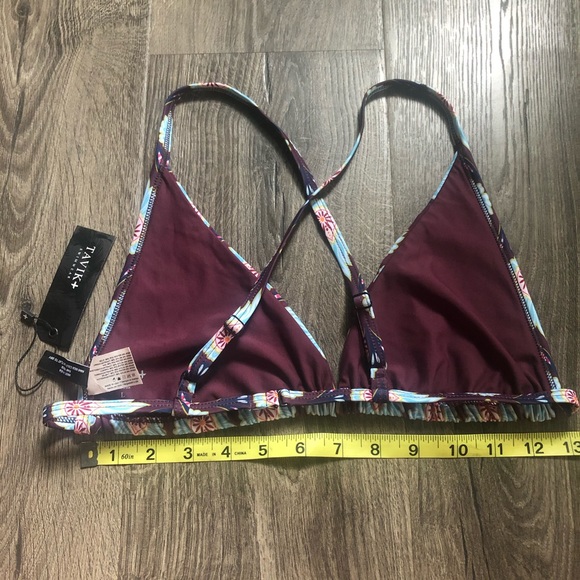 Tavik Monaco Merlot Bikini Floral Top Large - Picture 6 of 7